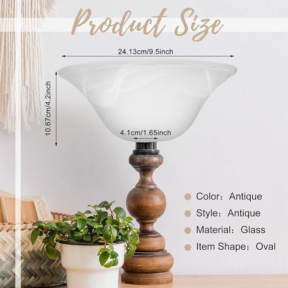 White Glass Shades for Floor Lamp Elegant Cover Light Fixture - Picture 5 of 10